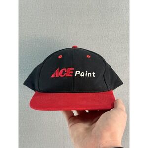 ACE‎ Paint KC Hat Cap Snap Back Mens One Size Black Red Twill Logo Hardware